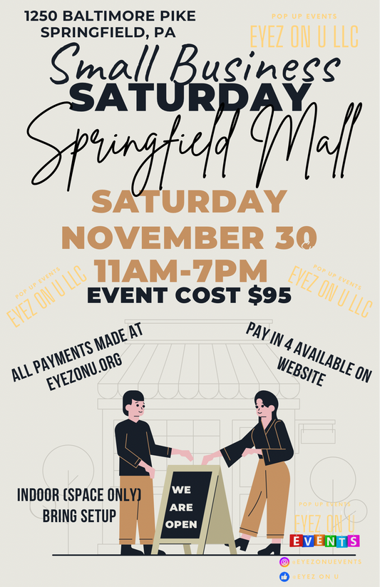 Springfield Mall Small Business Saturday Vendor Event November 30th