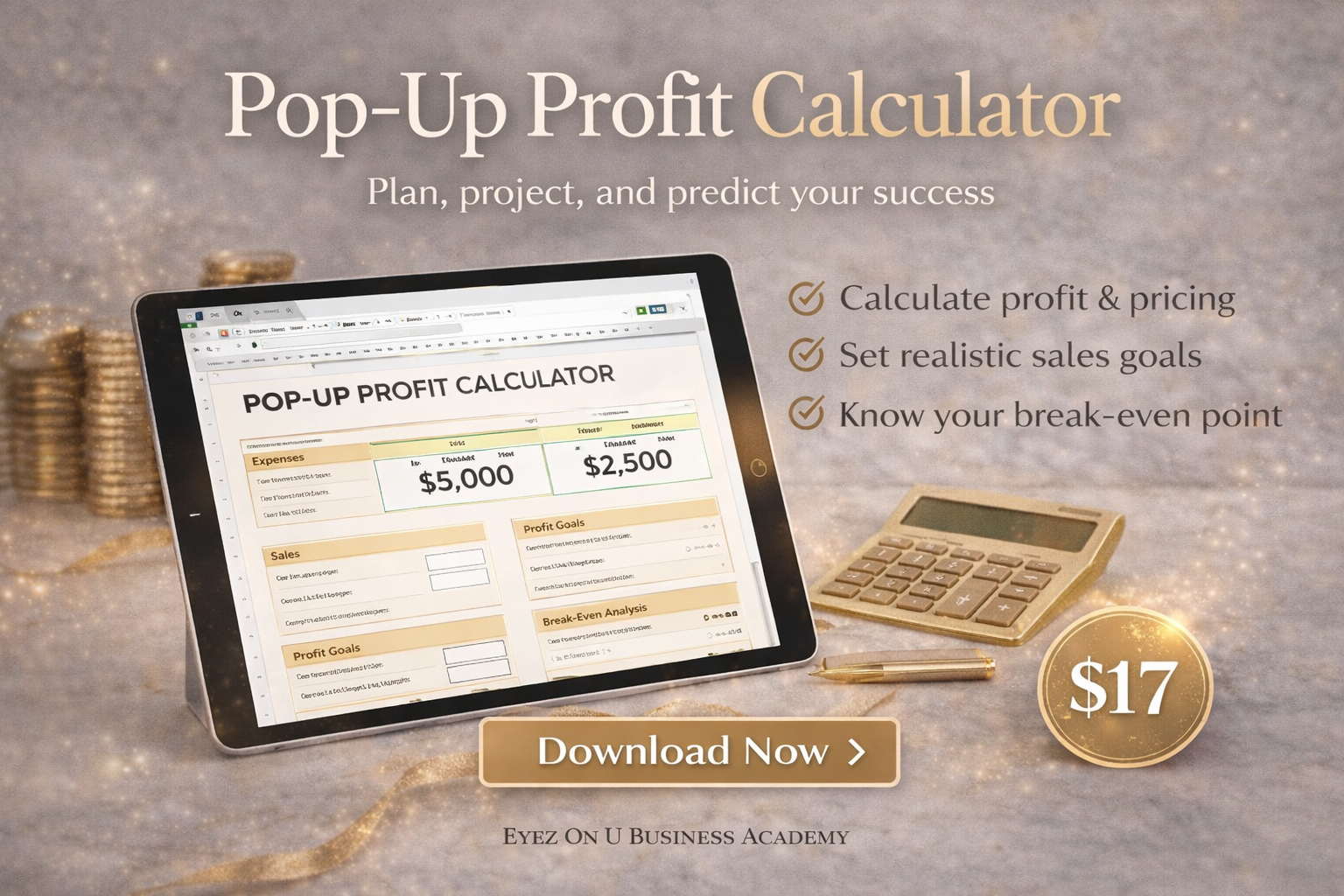 POP-UP PROFIT CALCULATOR: Stop guessing. Start selling with a plan