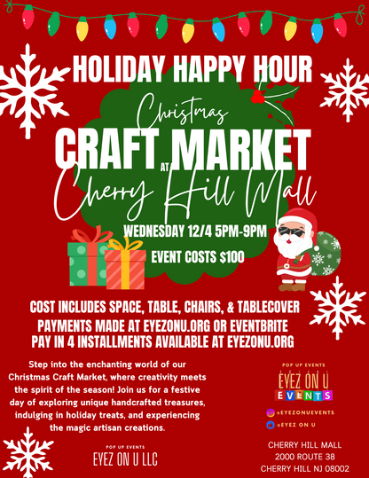 Mercado de artesanías Holiday Happy Hour - Cherry Hill Mall, 4 de diciembre