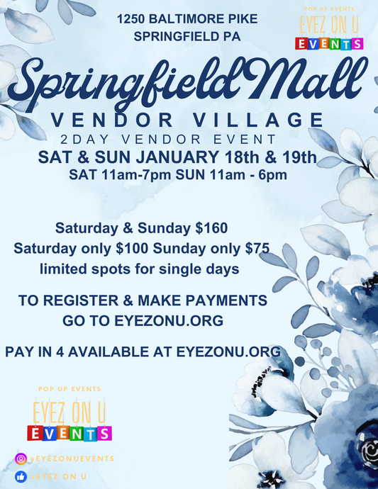 Springfield Mall Vendor Village January 18th & 19th