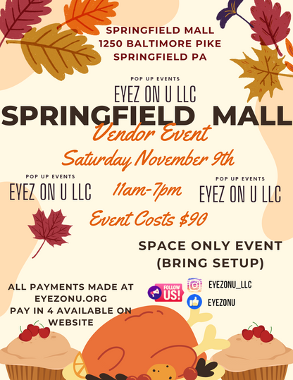 Springfield Mall Vendor Event November 9th